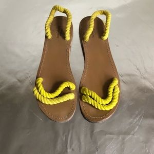 Urban Outfitters Neon Yellow Strappy Sandals